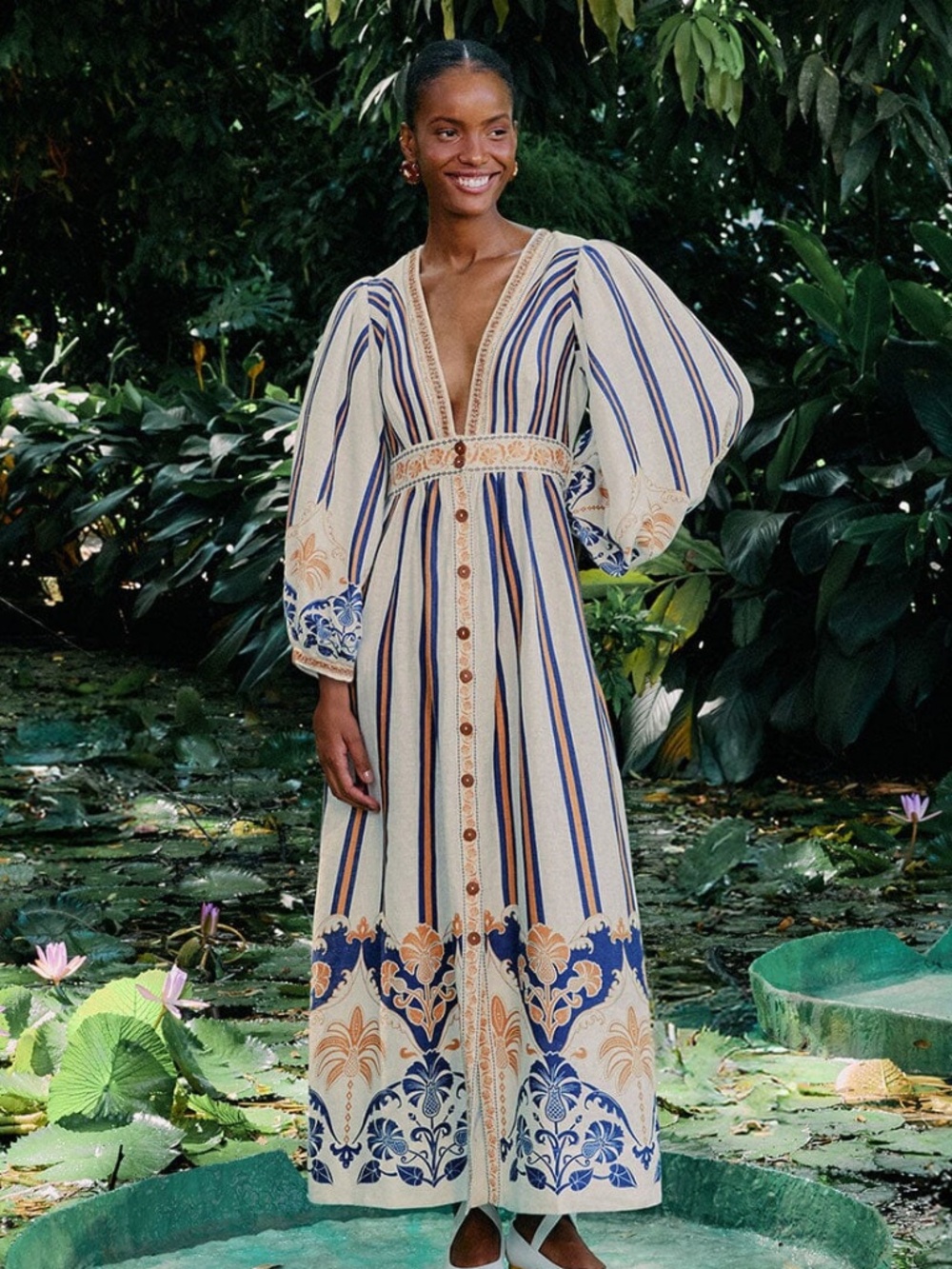 FARM Rio Pineapple Deco Maxi Dress - Size S
